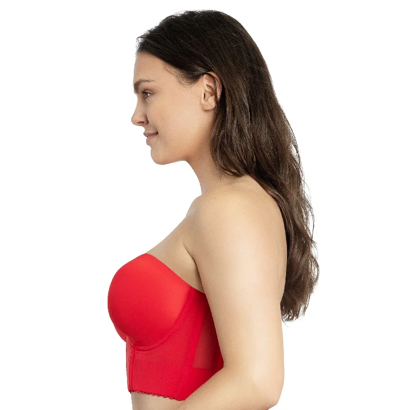 Shea Longline Strapless Bra - Racing Red