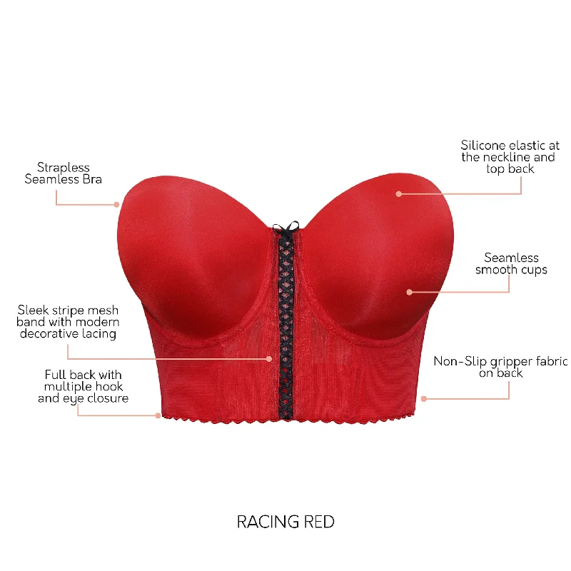 Shea Longline Strapless Bra - Racing Red