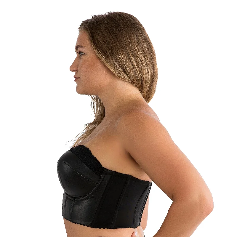 Stevie Longline Strapless Bustier - Black