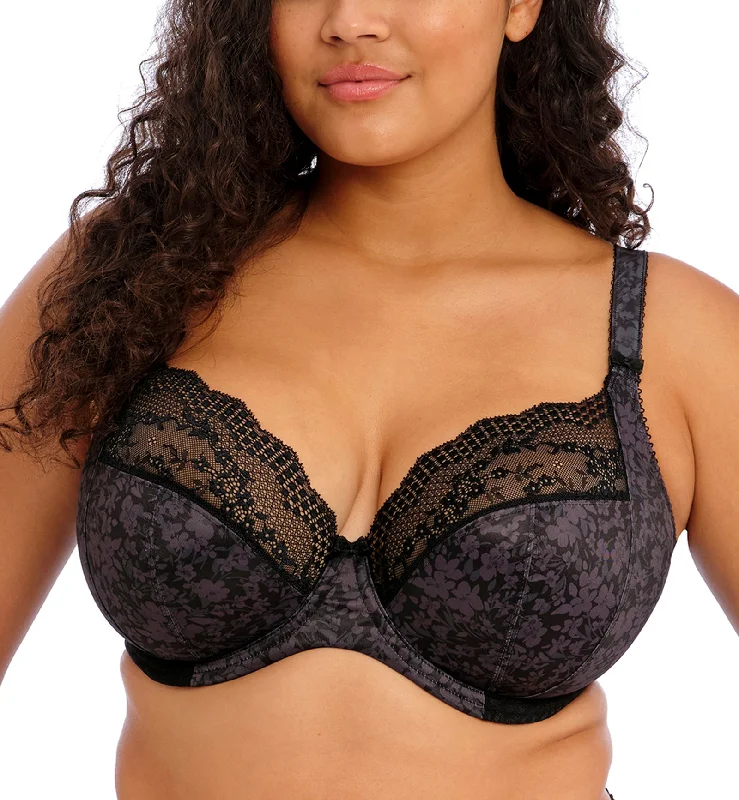 Elomi Lucie Banded Stretch Lace Plunge Underwire Bra (4490) - Black