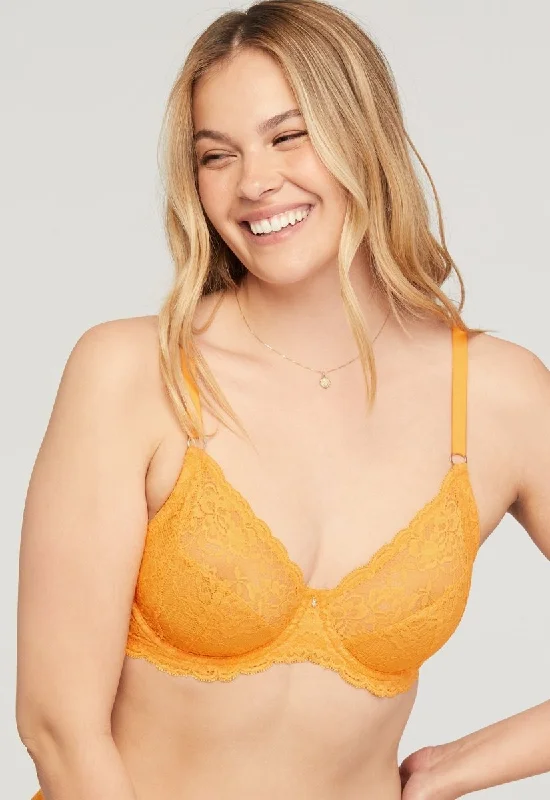 Muse Full Cup Lace Bra Mango Sorbet- 9324