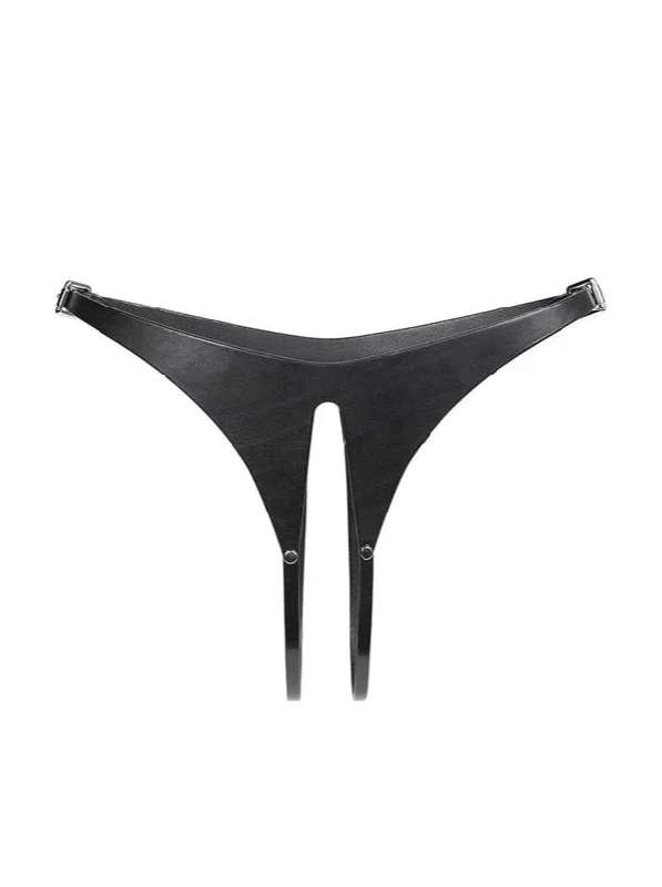 Anoeses: Elida Leather Ouvert Bottom - Black