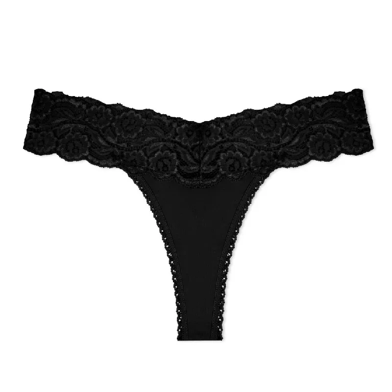 Cotton Spandex Lace Thong