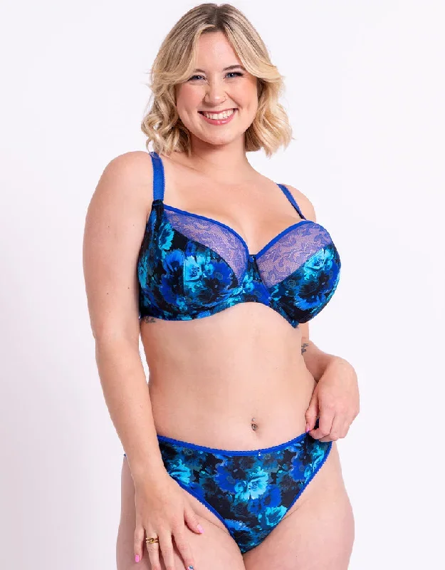 Curvy Kate Moody Bloom Balcony Bra Cobalt/Floral