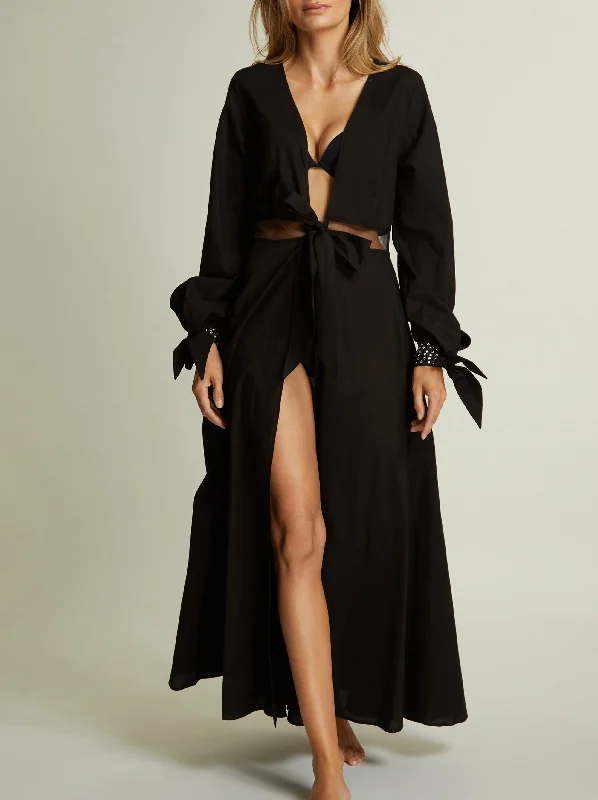 Dial M for Monaco Long Robe in Black