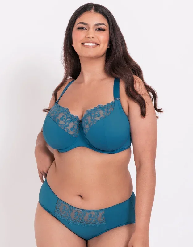 Flirtelle Swirl Balcony Bra Turquoise