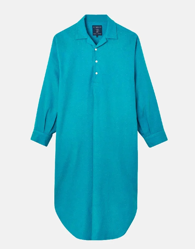 Men's Brushed Cotton Nightshirt – Storm Herringbone