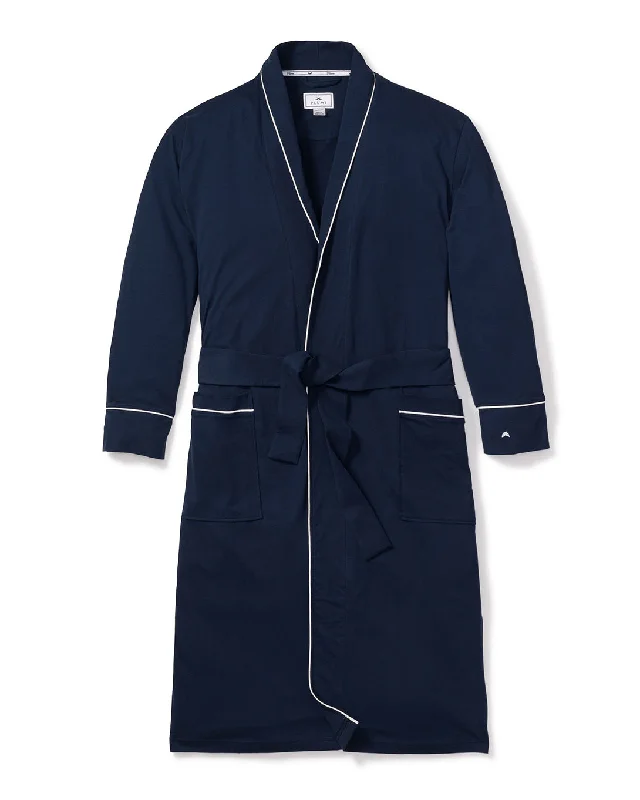 Men's Pima Robe in Navy