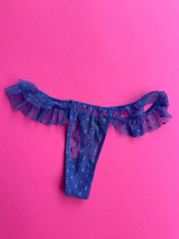 Only Hearts: Lola Ruffle Thong - Cobalt