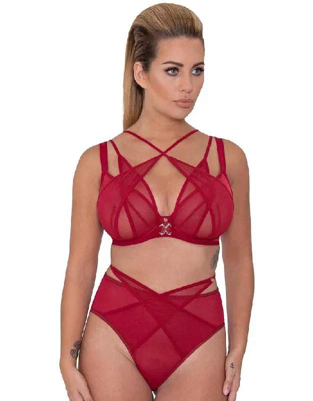 Scantilly Black Magic Plunge Bra Red