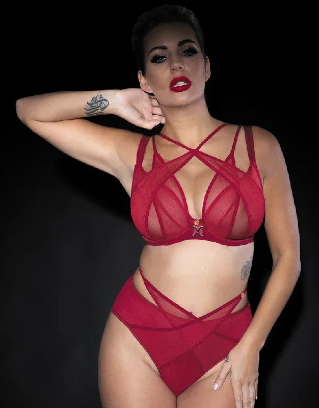 scantilly-black-magic-plunge-bra-red