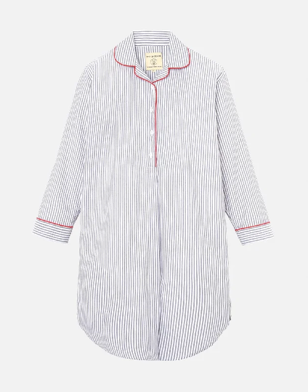 Women's Crisp Cotton Nightshirt – Sussex Stripe