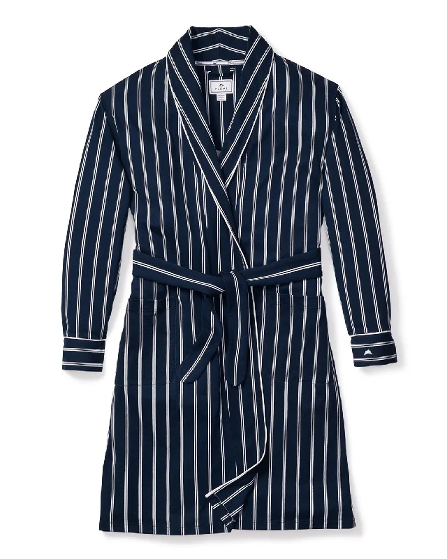 Women's Pima Robe in Grant Pinstripe