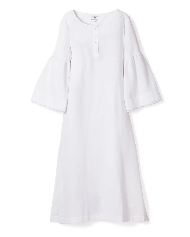 Women's Flannel Seraphine Nightgown in White